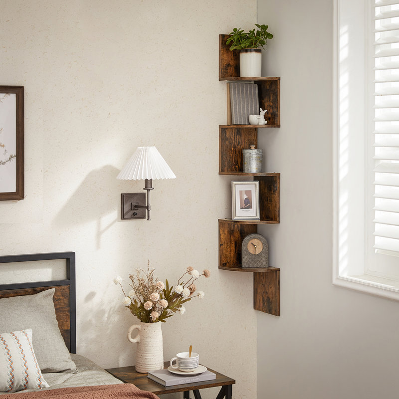Lundquist Ladder Bookcase, Rustic Brown