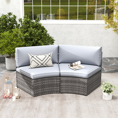 Chaise d'extérieur courbée avec coussins Gregory
