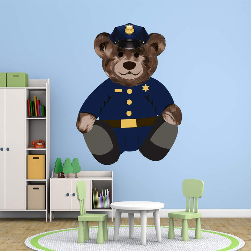 Décalcomanie murale teddy de police cop Coates, H 16 po x l 12 po