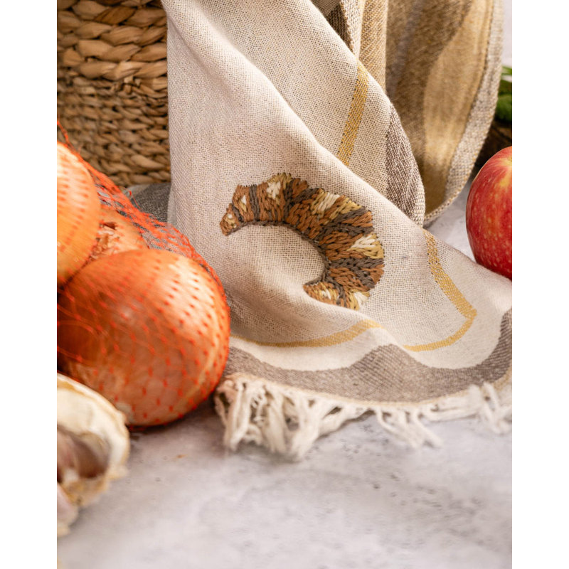 Croissant Hand-Stitched Kitchen Towel Set