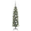 vidaXL Artificial Slim Christmas Tree with 150 LEDs Green-1272619577-1272619578