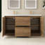 Ensemble de meuble-lavabo autoportant l 59 po x l 20 po x H 33 po brillant avec plateau en résine blanche-621196414