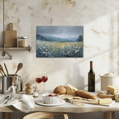 Art mural sur toile Wildflower, peinture de paysage fleur pastel, impressions sur toile florales botaniques, photo d'art de campagne, affiche encadrée prête à accrocher pour décoration de bureau de chambre à coucher, 12 po x 18 po