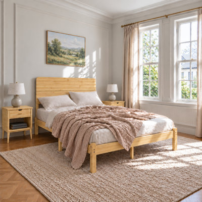 Nori 14" Solid Wood Queen Beds with Headboard