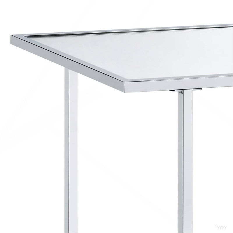 Console miroir en faux marbre et chrome