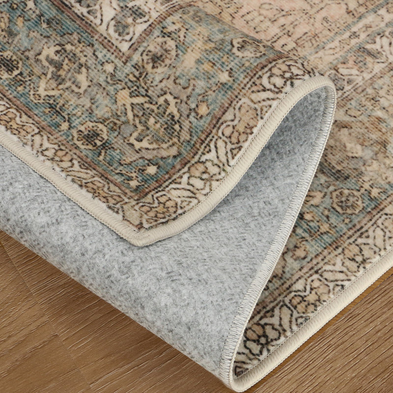 Tapis rose Abastos, Rectangle 6 pi x 9 pi, Oatmeal Beige