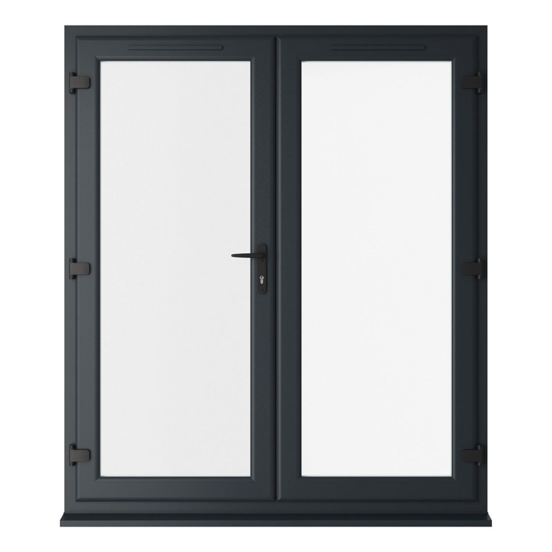 Crystal Direct Clear Glass Finish Polyvinyl Chloride (PVC) Prehung Door, 1790mm x 2090mm