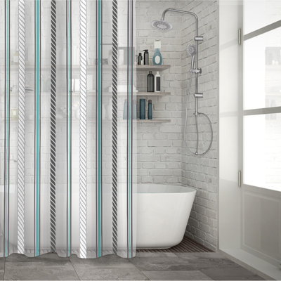  Shower Curtain Nautical Stripes Peva Printed