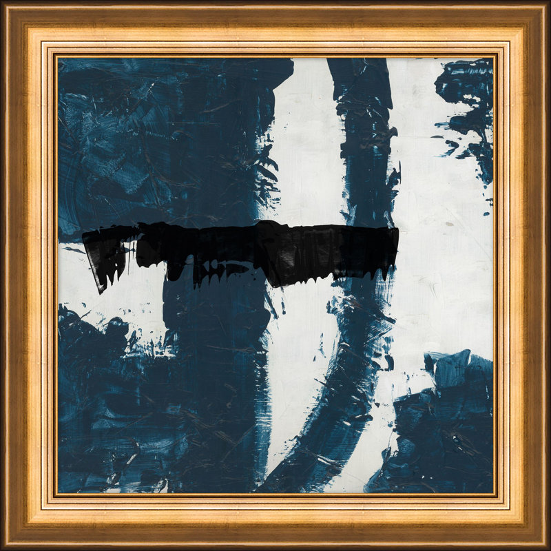 Black and Blue 3 Framed Painting Canvas