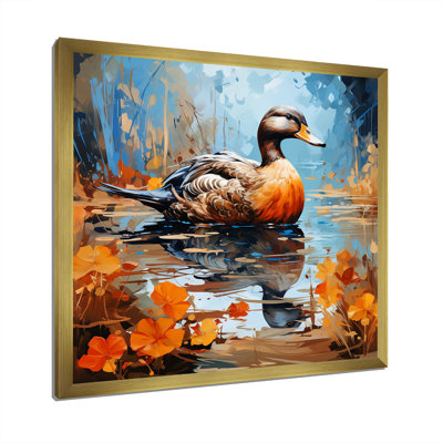 «Brown Duck In Pond II», art mural canard