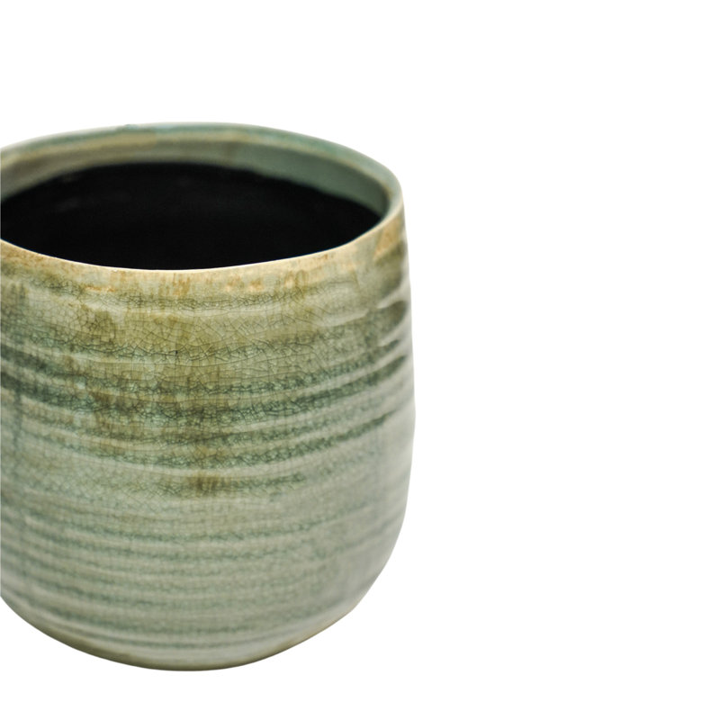 Indoor Planter, Reactive Glaze Como Pot, Mint, 17cm H x 21cm W x 21cm D