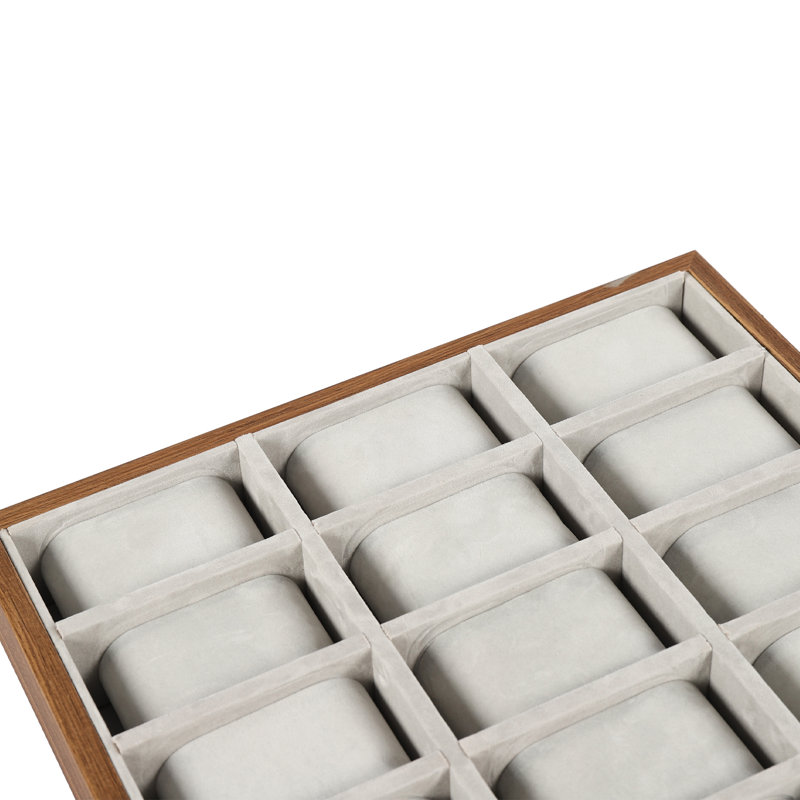 30 Slots Wooden+Flannel Display Watch Box