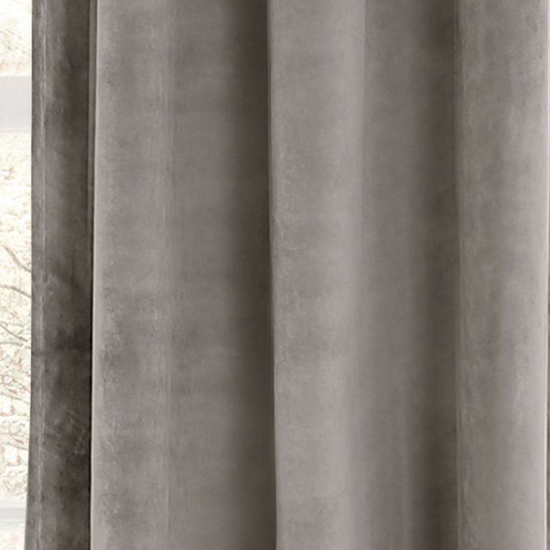 Paire de rideaux isolants Prima Velvet, gris, l 38 po x L 108 po