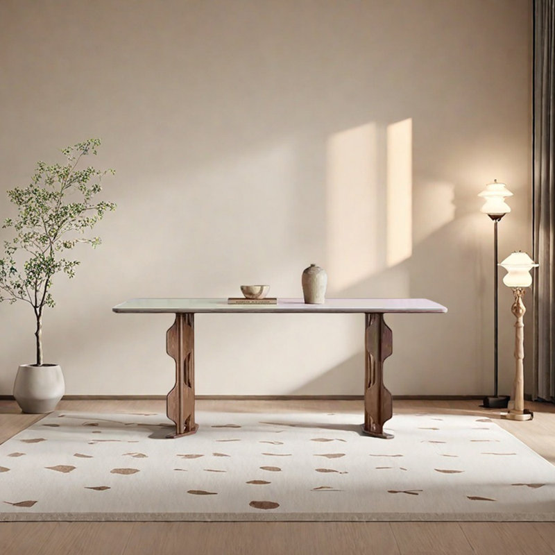 Table de salle à manger évidée unique, H 29,53 po x L 55,12 po x l 31,5 po