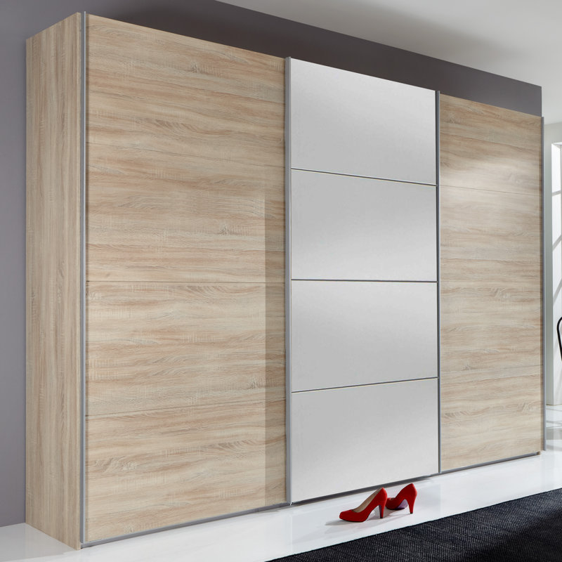 Barlowe 3 Door Manufactured Wood Wardrobe, Oak