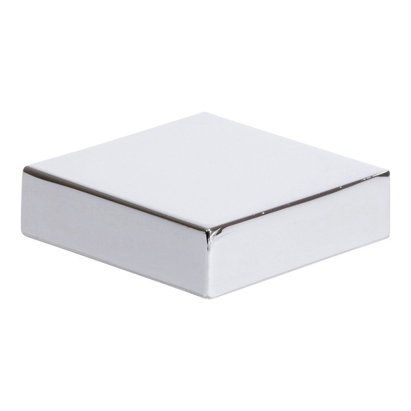 Thin Square 1 1/4" Length Square Knob, Polished Chrome