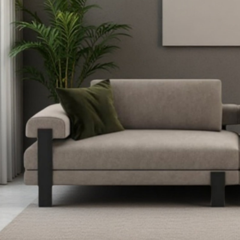 Canapé luxueux avec éléments métalliques, Gris