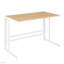 Bureau romain en métal blanc et bambou à grain de bois naturel par Lumisource