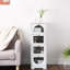 Armoire de salle de bain sur pied, petite armoire de rangement autoportante avec 4 tiroirs