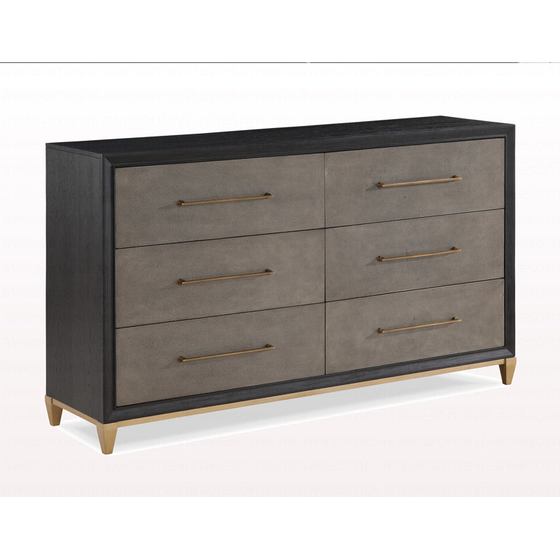 Commode en bois brossé 6 pièces