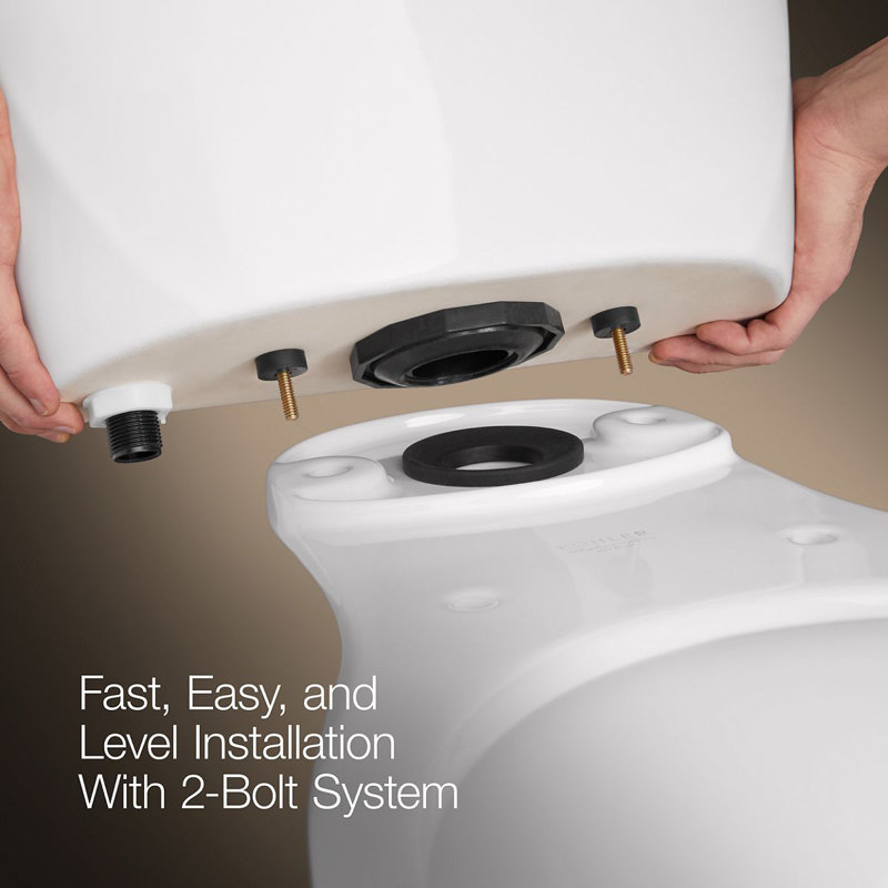 Cimarron® 1.28 GPF Water Efficient Round Two-Piece toilet (Seat Not Included), Black, Right-Hand