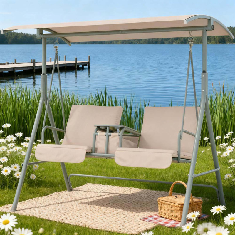 Balancelle d'extérieur pour jardin, bord de piscine, cour arrière, Beige