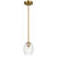 Luminaire suspendu à chaîne simple Vista avec verre transparent - laiton satiné Vista