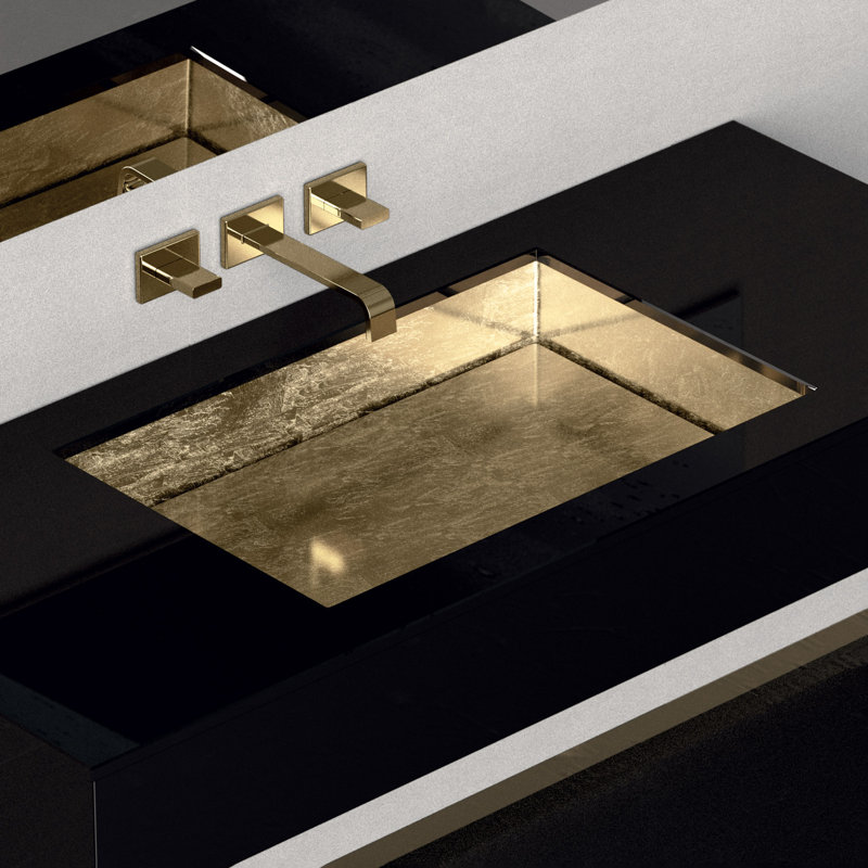 Four Lux 24'' L Bathroom Sink, Gold Leaf