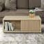 Table basse rectangulaire avec rangement et porte coulissante moderne Mid-Century de 39,4 po Abdel-306923756