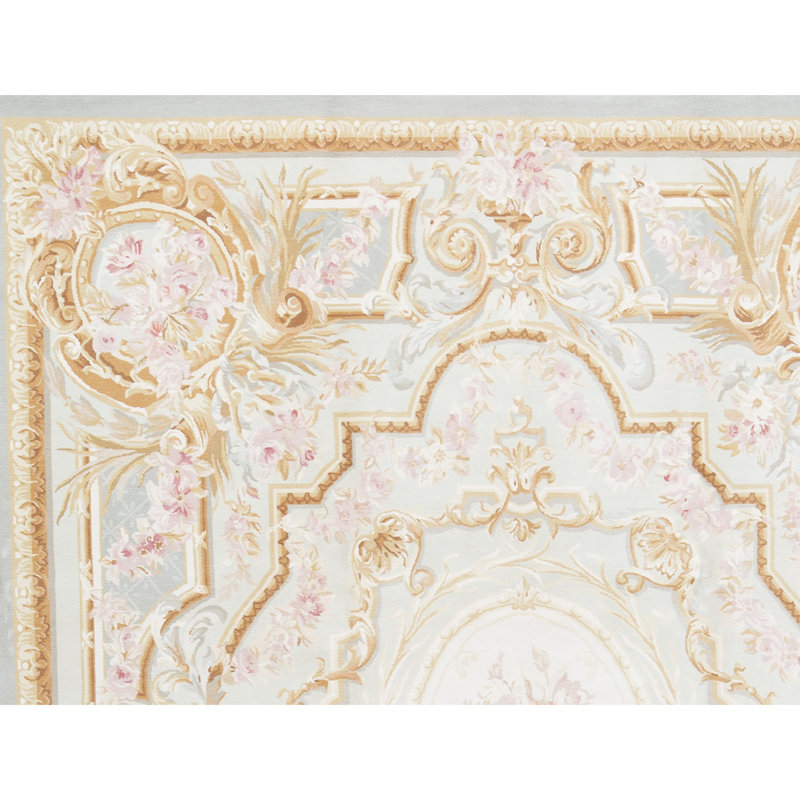 Hand-Knotted High-Quality Green and Gold Area Rug