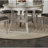 Classic Formal Silver 5pc Dining Set Traditional Round Dining Table And 4x Chairs Upholstered Chair