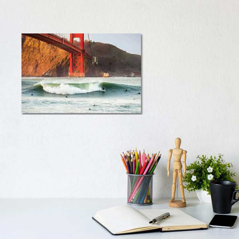 Golden Surf by Dave Gordon - Wrapped Canvas Gallery-Wrapped Canvas Giclée, 20.32 cm H x 30.48 cm W