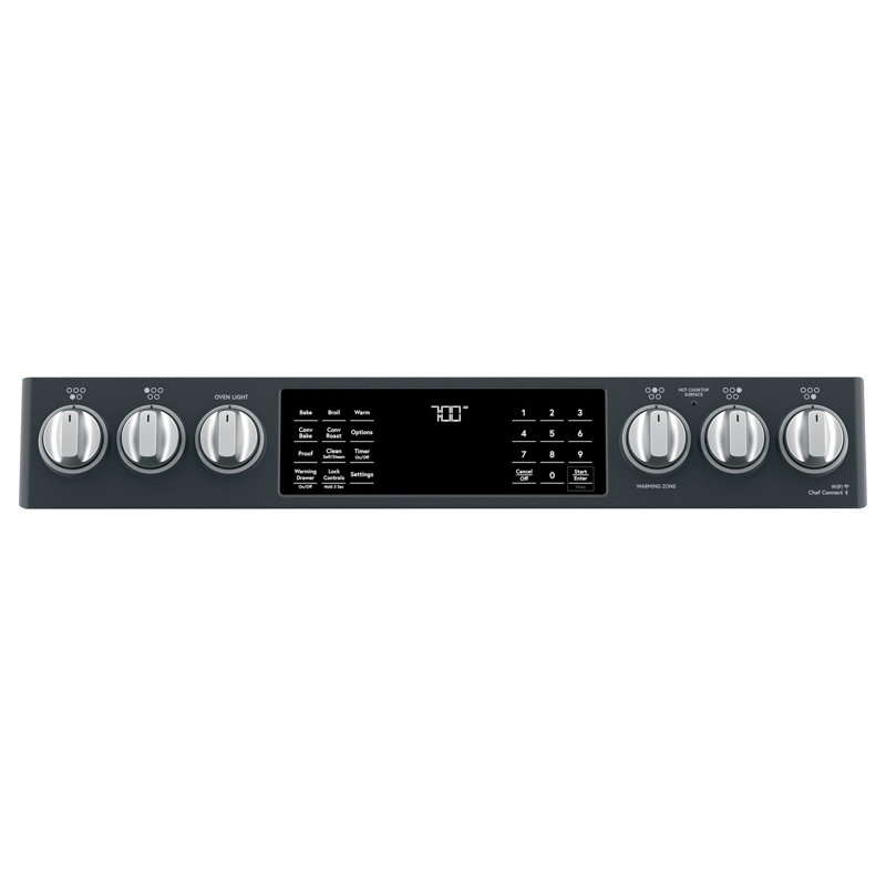 Café 30" 5.7 cu. ft. Smart Slide-in Electric Range with Convection Oven and Radiant Cooktop, Matte Black