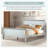 Solid Wood Twin Sleigh Bed in Platinum