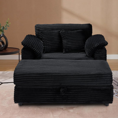 Geier Oversized Chaise Lounge with Storage, Reading Chair and Ottoman, Sleeper Sofa with USB Ports. by Mercer41
