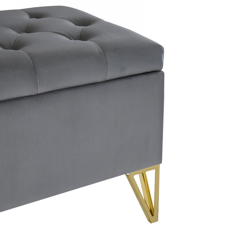 ALL-VV2O82-URE-P17673O Repose-pieds rembourré, Gris