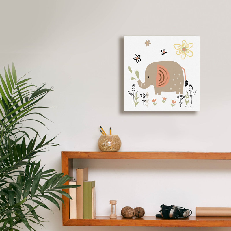 Toile épique «Baby Elephant» par Farida Zaman, H 12 po x l 12 po