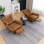 Fauteuil inclinable à oreilles pivotant en cuir véritable-1077657384