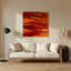 Paysage abstrait, art mural en métal rouge 8-1974192250