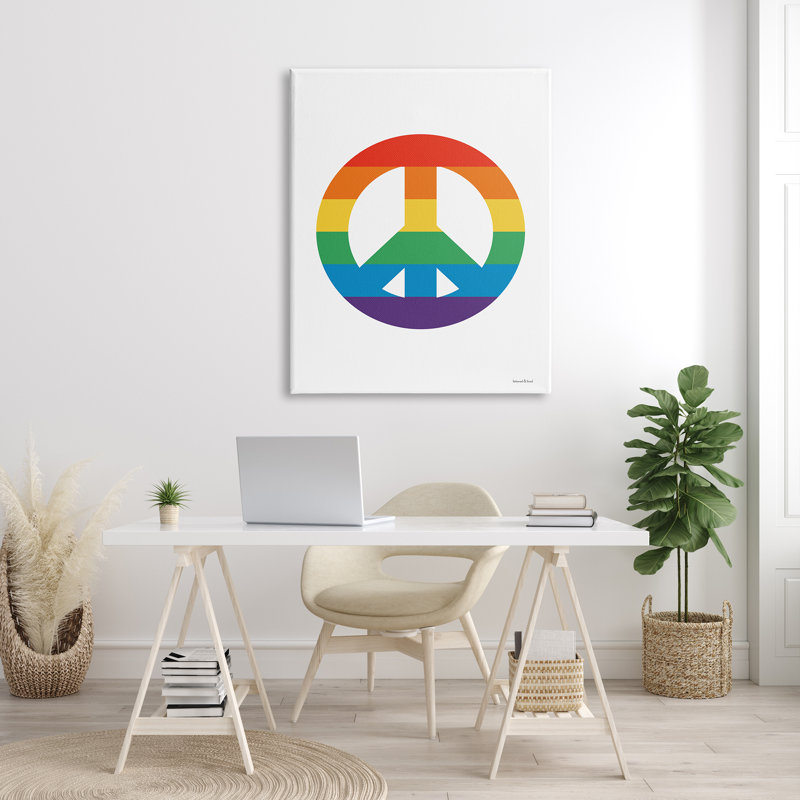 «Rainbow Striped Peace Sign», impression sur toile, H 48 po x l 36 po x P 1,5 po