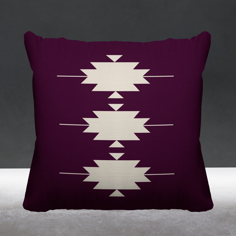 Coussin intérieur / extérieur Sike Southwestern, L 17 po x H 17 po, Mauve
