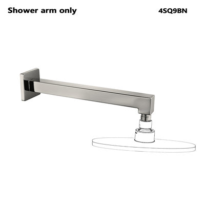 9"  Metal Square Shower Arm,Brushed Nickel
