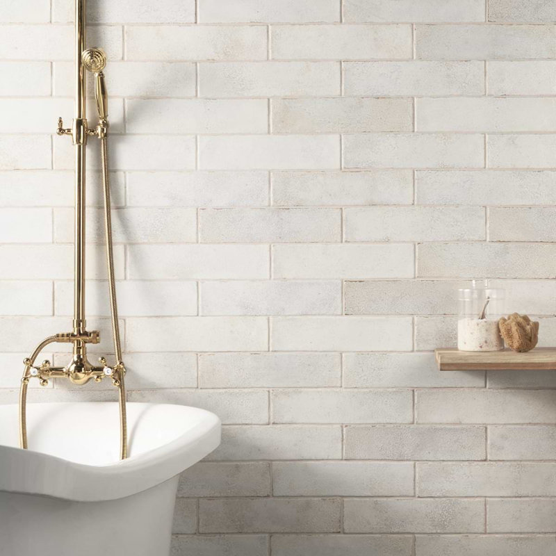 Kalay 3x12 Glossy Ceramic Subway Tile, White