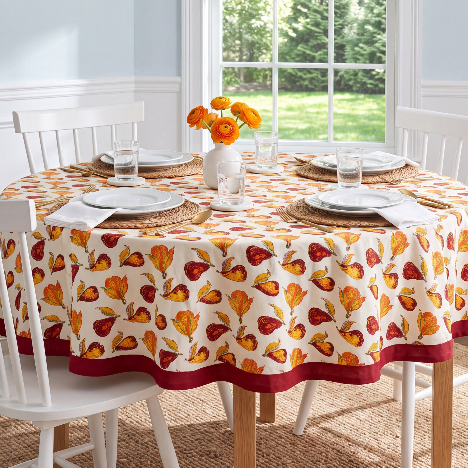 Carla Floral Tablecloth, 70" Round