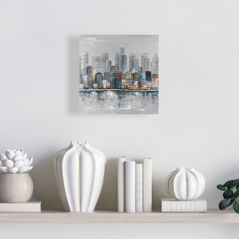 Toile de ville abstraite | Décoration de chambre contemporaine