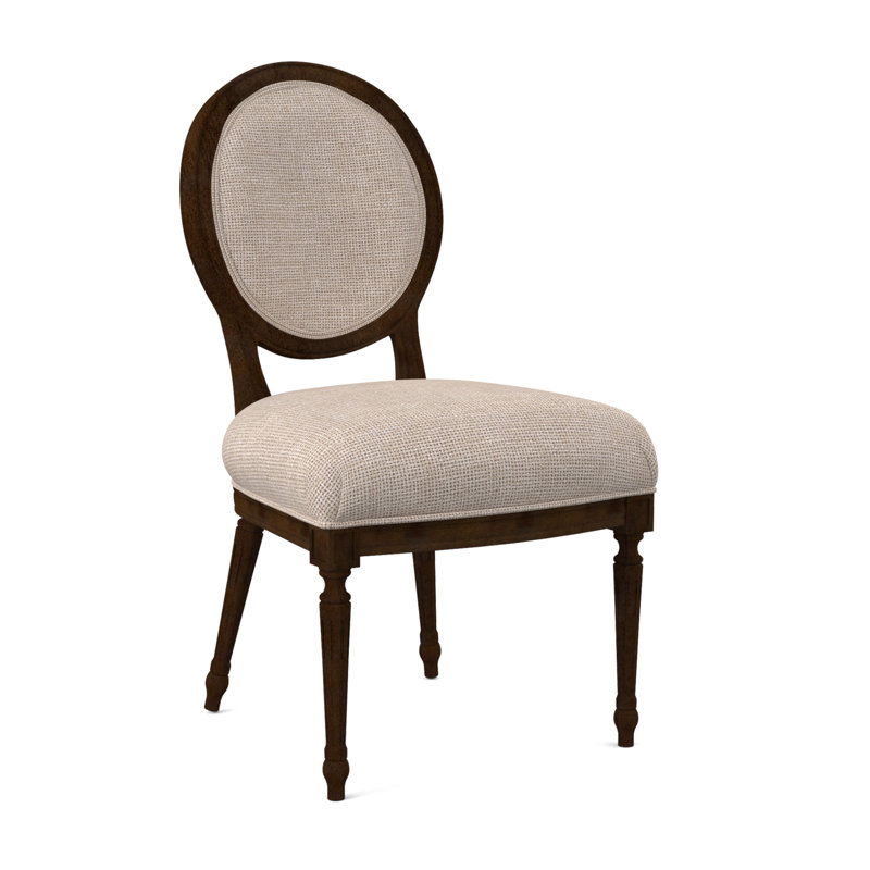 Dauphin Dining Chair, American Walnut, Filigree Ivory