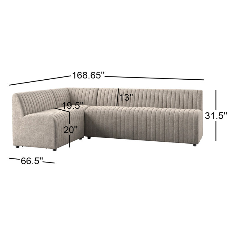 Canapé modulaire Brandt, Polyester beige,  31.5" H x 91.5" W x 66.5" D