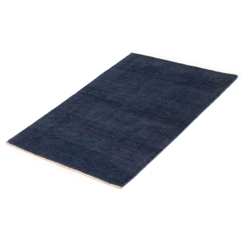 Tapis unique en laine nouvel âge rectangulaire 3 pi 2 po x 4 pi 8 po bleu marine