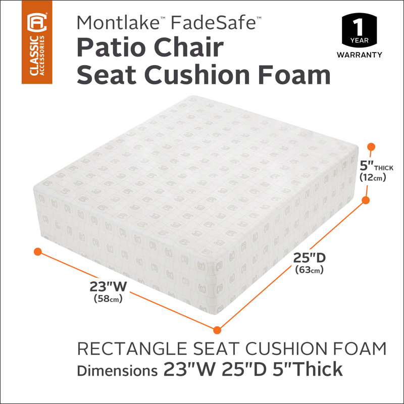 Ayvion Outdoor Dining Chair Chair Pad, 5" H x 23" W x 25" D