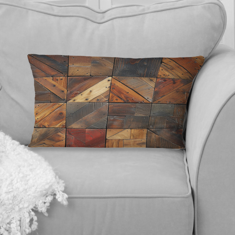Coussin brun et noir Country Barnwood II - Country, Forme rectangulaire, H 12 po x l 20 po
